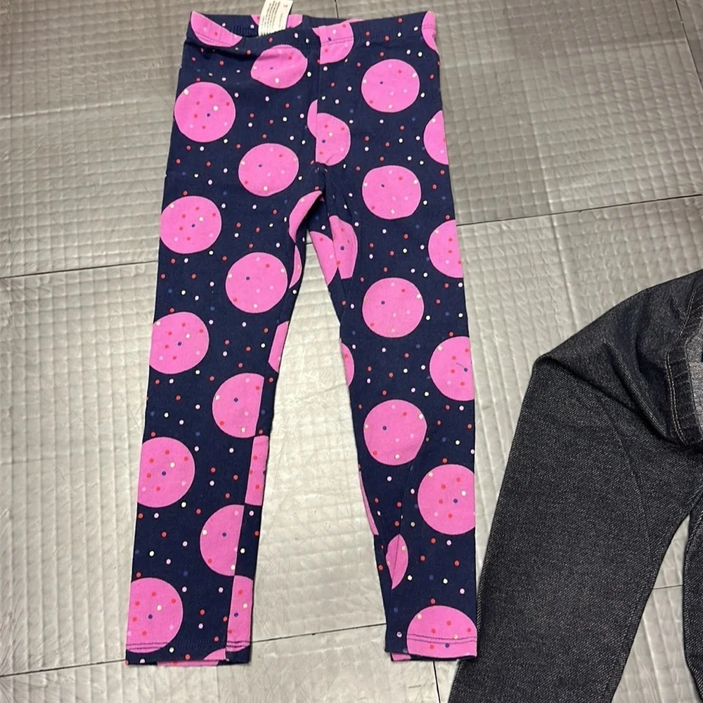 CAT & JACK GIRLS 4T LEGGINGS PURPLE AND NAVY BLUE